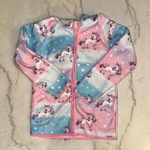 Girls Size 8-9 Unicorn Fleece Zip Up